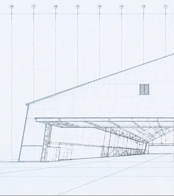 Engineering design sketch of the shed structure