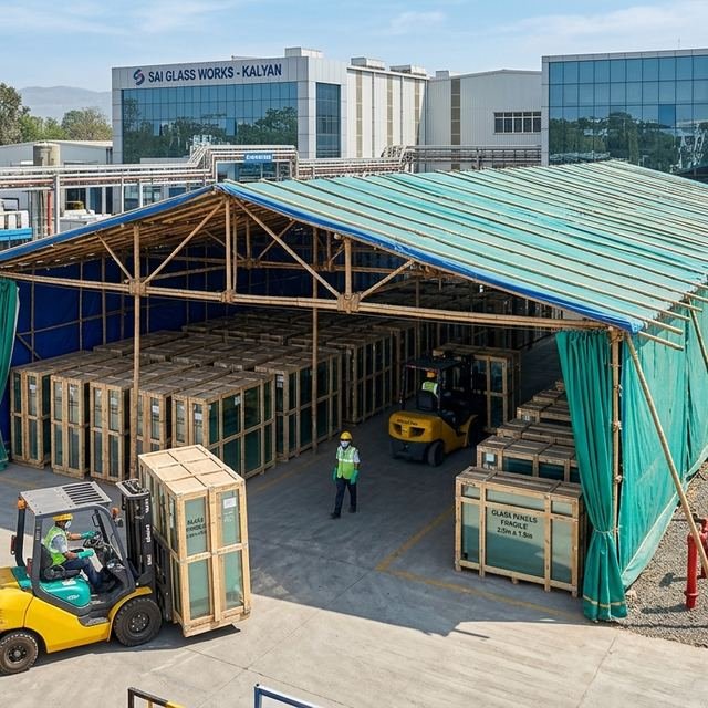 Glass production hall